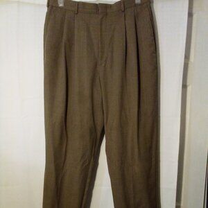 Slates by Dockers Pants Men 34 x 34 Original Fit Pleated Tan